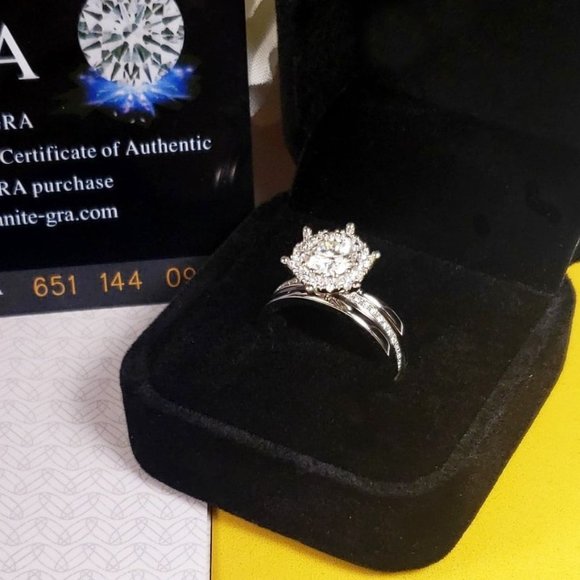 1 Carat Moissanite Engagement Ring in 925 Sterling Silver Band - Picture 3 of 7